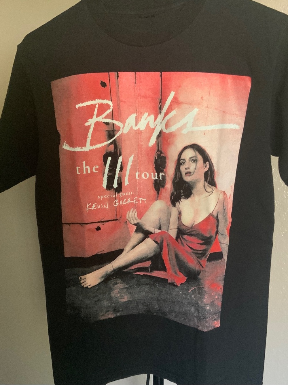 Women's Black Short-Sleeve Graphic Tee with Red Photo Print